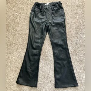 Madden Girl Black Faux Leather Adjustable Waist Bootcut Flare Size 7